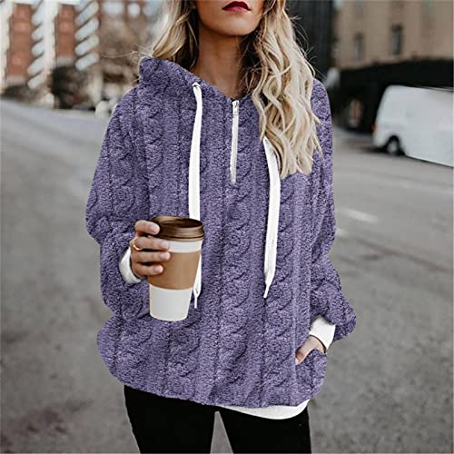 Zilosconcy Sudaderas Mujer Invierno Rebajas Vintage Calentita Talla Grande Pullover Abrigo Con Bolsillos Mujer Otoño Invierno Hoodie Jerseys Sudadera con Capucha Chicas Suelto Chaqueta de Felpa