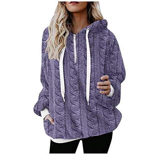 Zilosconcy Sudaderas Mujer Invierno Rebajas Vintage Calentita Talla Grande Pullover Abrigo Con Bolsillos Mujer Otoño Invierno Hoodie Jerseys Sudadera con Capucha Chicas Suelto Chaqueta de Felpa