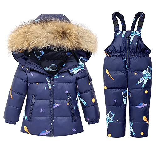 ZOEREA 2 Piezas Traje de Nieve Niños Abrigos Chaqueta con Capucha + Pantalones Niña Niño Ropa de Invierno Set