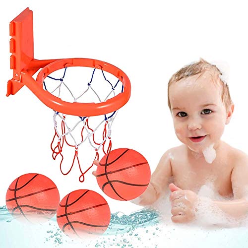 ZPPZ Juguetes de Baño Baloncesto,Canasta Baloncesto Infantil Bañera con Ventosa Juego de Aro de Baloncesto para el baño del bebé Niñas Edad 1-6