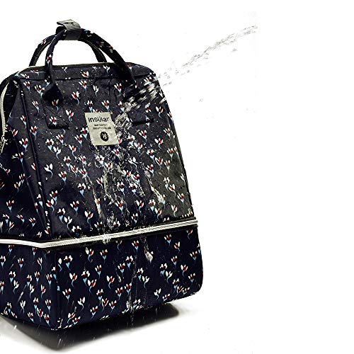 ZPTAT Mochilas para Pañales Pañaleras para Bebes, Bolsos de Maternidad con Cambiador, Carrito de Bebe, Multifuncional Impermeable Mochilas de Viaje para Pañales y Biberones,Denim Blue