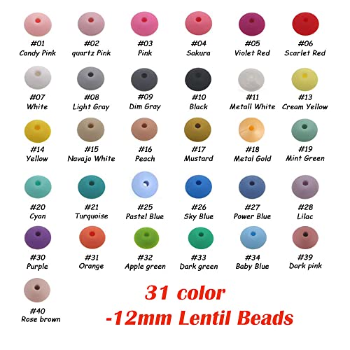 100 piezas 12 mm perlas de silicona perlas de lentejas ecológicas cuentas DIY cadena de chupete collar accesorios mordedor para bebés juguetes para el cuidado-100 piezas gris claro