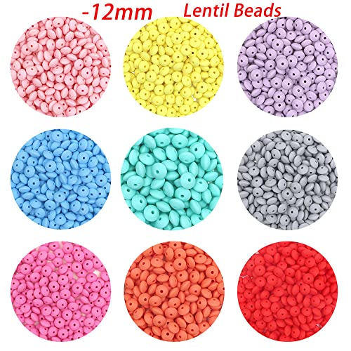 100 piezas 12 mm perlas de silicona perlas de lentejas ecológicas cuentas DIY cadena de chupete collar accesorios mordedor para bebés juguetes para el cuidado-100 piezas gris claro