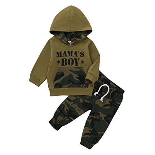 2 piezas de ropa para bebés y niños pequeños y niñas, camiseta de camuflaje, pantalones y suelos., A#1, 18-24 Meses