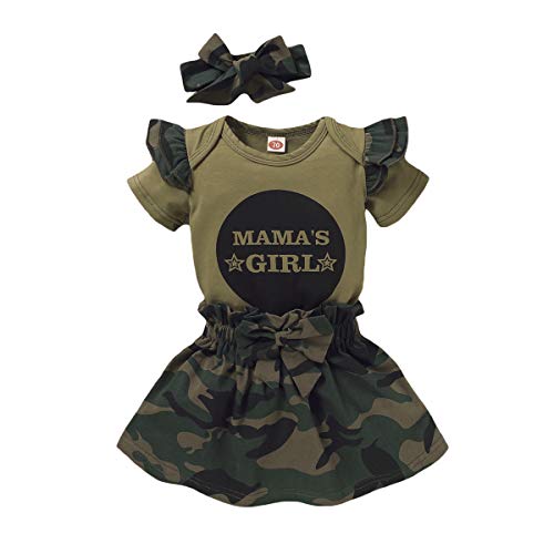 2 piezas de ropa para bebés y niños pequeños y niñas, camiseta de camuflaje, pantalones y suelos., D#2, 6-12 Meses