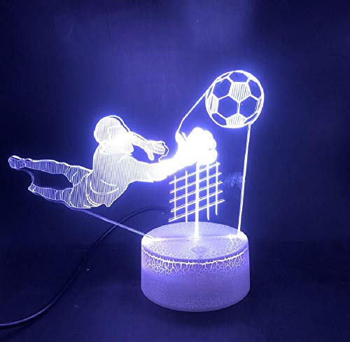 3D LED mando a distancia ópticas luces Illusion Portero de fútbol Deporte El mejor regalo para niños Sensor táctil Lámpara interior Mesita de noche Base brillante Luz nocturna