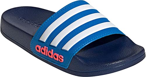 adidas Adilette Shower, Slide Sandal, Dark Blue/Cloud White/Blue Rush, 34 EU