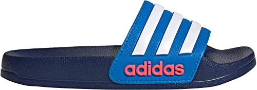 adidas Adilette Shower, Slide Sandal, Dark Blue/Cloud White/Blue Rush, 34 EU