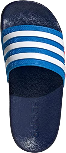 adidas Adilette Shower, Slide Sandal, Dark Blue/Cloud White/Blue Rush, 34 EU