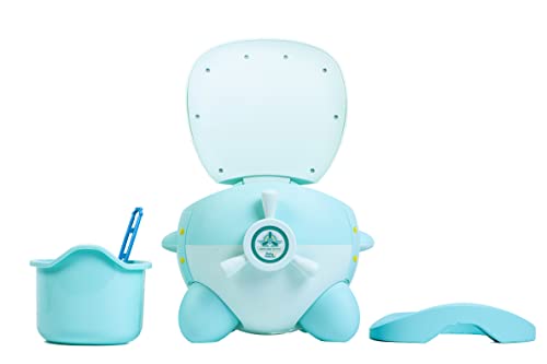 Airplane Potty - Orinal para niños y niñas, asiento ergonómico, cojín suave de PU, resistente a las salpicaduras (verde)