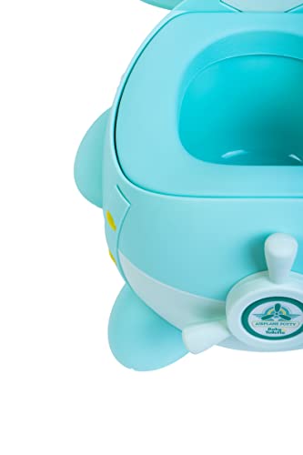 Airplane Potty - Orinal para niños y niñas, asiento ergonómico, cojín suave de PU, resistente a las salpicaduras (verde)