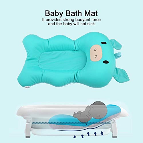 Alfombra de baño para bebé Forma de cerdo lindo Asiento de bañera portátil Alfombra de baño infantil Alfombrilla de baño Recién nacido Almohadilla de baño para baby shower(Light Green)