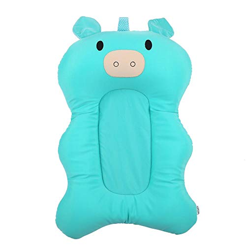 Alfombra de baño para bebé Forma de cerdo lindo Asiento de bañera portátil Alfombra de baño infantil Alfombrilla de baño Recién nacido Almohadilla de baño para baby shower(Light Green)