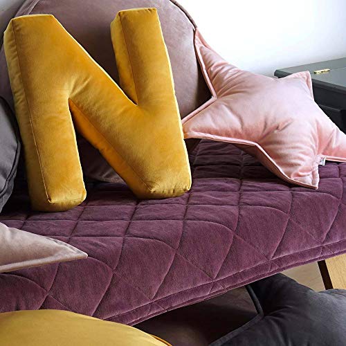 Almohada con Letras del Alfabeto, cojín con Letras de Terciopelo Suave, cojín con Forma de Letra A-Z, Almohada para Dormitorio, sofá, Oficina, Coche, decoración