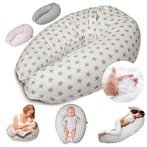 Almohada de lactancia Almohada de embarazo para dormir, descansar y amamantar Almohada para dormir de lado Almohada de posicionamiento para la madre y el bebé (Blanco)