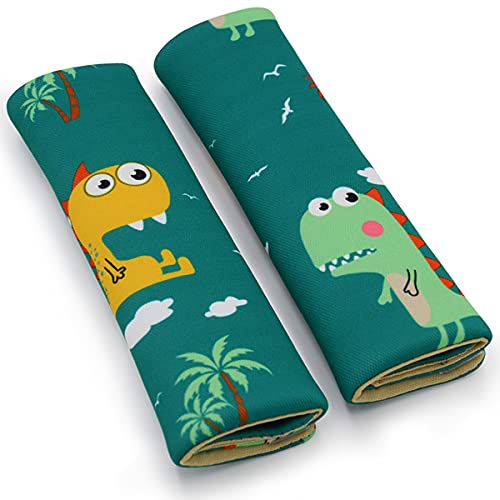 Almohadilla cinturon coche Pad para niños Cinturón de seguridad del coche Almohada de hombro para niños pequeños(Verde)