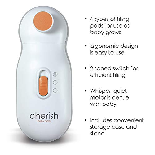 Almohadillas de repuesto para el cuidado del bebé Cherish Baby Care Electric Nail Trimmer – Incluye 4 discos de limado de color para recién nacido a niño pequeño