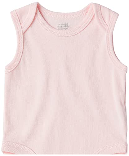 Amazon Essentials Baby Sleeveless Bodysuits Disfraces para bebés y niños pequeños, Rosa, Estampado de Bayas, 18 Meses, Pack de 6