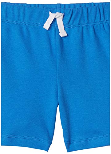 Amazon Essentials - Pack de 3 pantalones cortos con cintura elástica para niño, Blue/Grey Solid, 80 cm