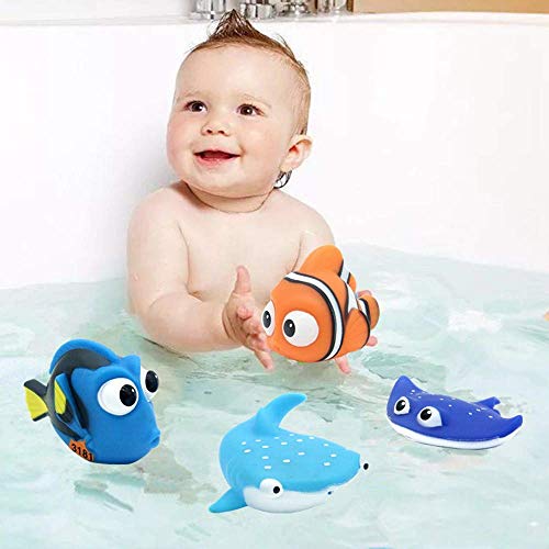 Amdear Encontrar a Dory Nemo Bath Squirters Juguetes de baño para bebés y niños pequeños juguetes ducha y natación 4 piezas