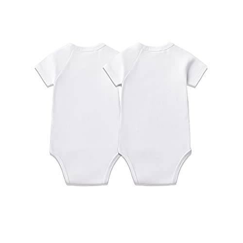 Amomí Body Bebé Cruzado para Recién nacido Manga Corta personalizados I Love mami, I Love papi 3 Meses 100% algodón combed (3 Meses, A21046)