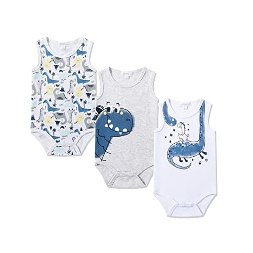 AMOMI Body Bebe Niño Manga Corta Verano Body Bebe Tirante Pack de 2 Pcs Algodón 100% 3-24 Meses (BBV72045, 9 Meses)