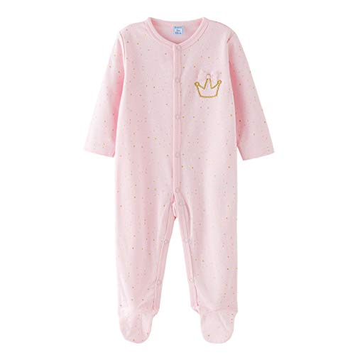 Amomí, Pijama algodón Bebé Niña Pelele Bebé Niña Manga Larga Pack de 2 Pcs Algodón 100%, 0-24 Meses (18 Meses, 71124+BGI79661/18M)