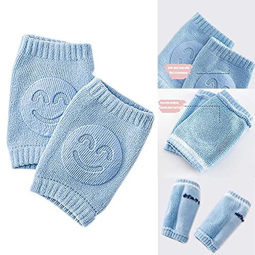 Ancuioyz 5 Pares De Rodilleras Para Mangas De Gateo, Ayuda Para Gatear Antideslizante Para Bebés, Algodón Unisex Con Protector Antideslizante De Goma Sonriente Para Niños Pequeños 0-24 Meses