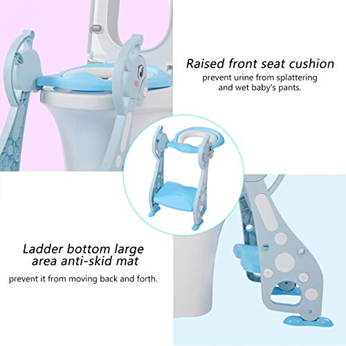 Asiento de inodoro con orinal, lindo reposabrazos de ciervo, silla con orinal para bebé, niño, entrenamiento, asiento de inodoro suave para niños y niñas