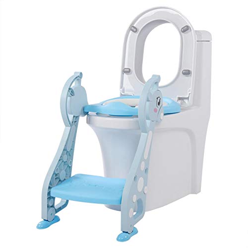 Asiento de inodoro con orinal, lindo reposabrazos de ciervo, silla con orinal para bebé, niño, entrenamiento, asiento de inodoro suave para niños y niñas