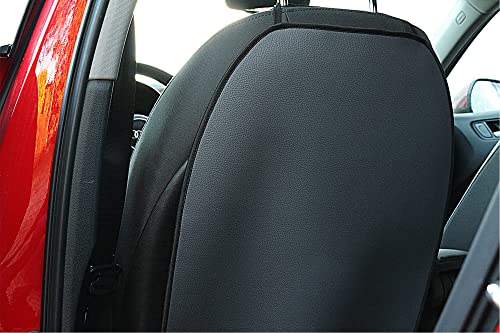 AUTOLIGHT 24 Protector de respaldo para asiento trasero de coche, funda de piel impermeable, fácil de limpiar, de piel ecológica, color negro, coche para niños (2)