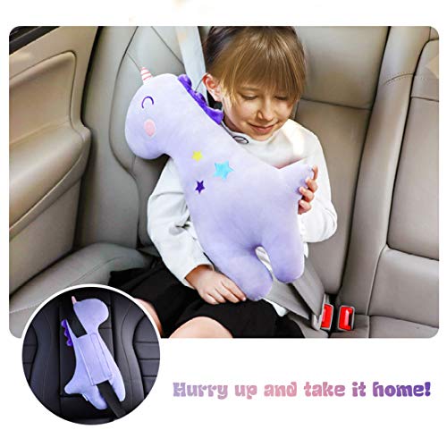 auvstar Niños Almohada para Cinturón de Seguridad de Coche, Almohadilla para el Hombro Protección para el Cinturón de Seguridad de Coche, Cojín para Cinturón de Seguridad de Coche (Unicornio)