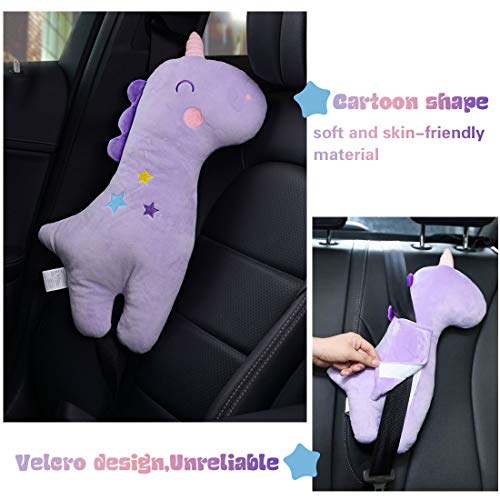 auvstar Niños Almohada para Cinturón de Seguridad de Coche, Almohadilla para el Hombro Protección para el Cinturón de Seguridad de Coche, Cojín para Cinturón de Seguridad de Coche (Unicornio)