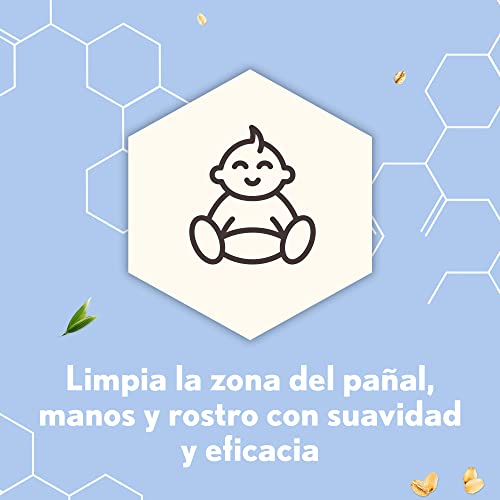 Aveeno Baby, Toallitas Higienizantes de Bebé, Piel Sensible, Extracto de Avena y Aloe, 72 Unidades