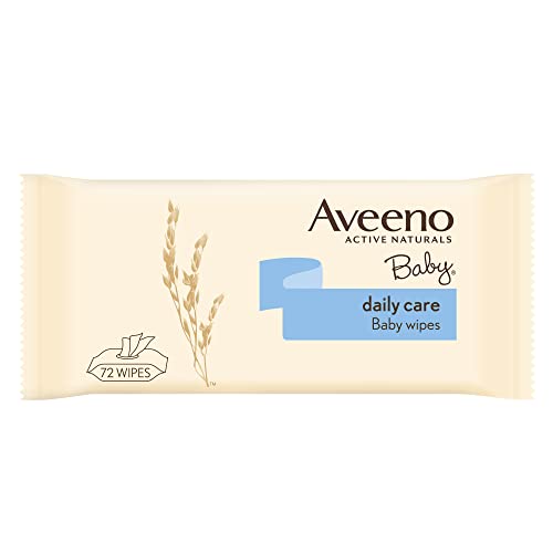 Aveeno Baby, Toallitas Higienizantes de Bebé, Piel Sensible, Extracto de Avena y Aloe, 72 Unidades