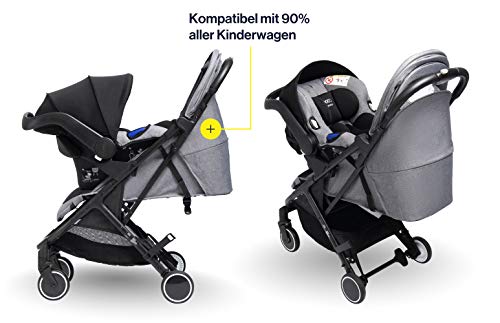 AXKID MODUKID INFANT Silla de Coche Grupo 0 y 1, Asiento de Automóvil para Niños de 0-13 Kg, Sillita para Coche, Silla de Coche de Bebé de 0 Meses hasta 1 Año (Gris)