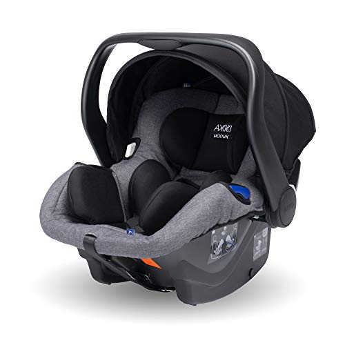 AXKID MODUKID INFANT Silla de Coche Grupo 0 y 1, Asiento de Automóvil para Niños de 0-13 Kg, Sillita para Coche, Silla de Coche de Bebé de 0 Meses hasta 1 Año (Gris)