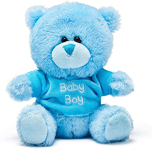 Baby Box Shop - Cesta regalo bebe - Regalos originales para baby shower con esenciales para bebes recien nacidos que incluye oso de peluche y caja recuerdos azul…