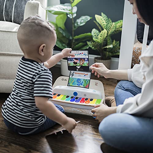 Baby Einstein, Hape, Together in Tune Piano, Connected Magic Touch, 4 modos de juego y 10 melodías, control de volumen, juguete de madera para niños, 12 meses, multicolor (12422)