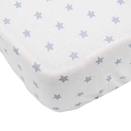 Babycalin - Set de 2 sábanas bajeras, cielo azul y estrella, 60x120 cm