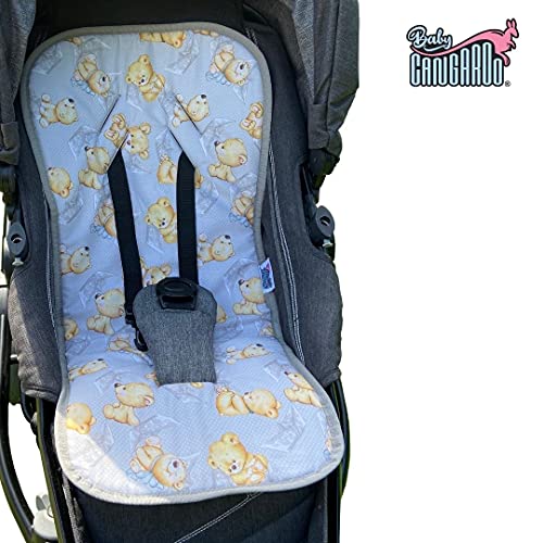 BabyCANGAROO® Cojín Bebe Colchoneta Silla Paseo Universal Transpirable y Asiento de Carro doble lado 100% Algodón