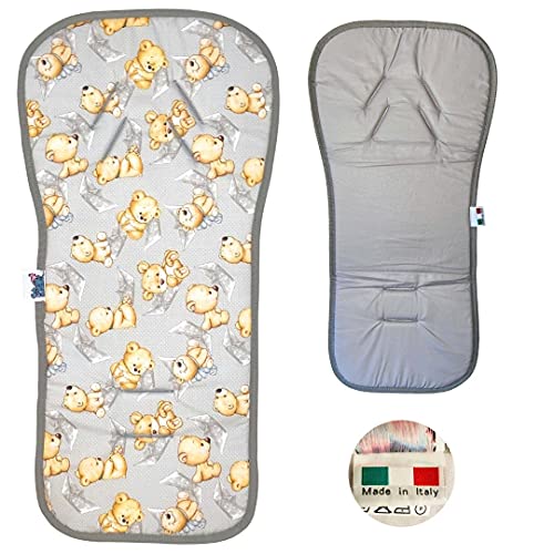 BabyCANGAROO® Cojín Bebe Colchoneta Silla Paseo Universal Transpirable y Asiento de Carro doble lado 100% Algodón