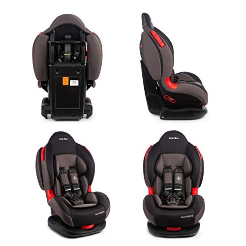 BABYLON silla coche grupo 1 2 Rock Isoix. Alzador coche niño 9-25 kg(9 meses a 7 años). Silla coche grupo 1-2 isofix ECE R44 /04 Negro/gris ahumado