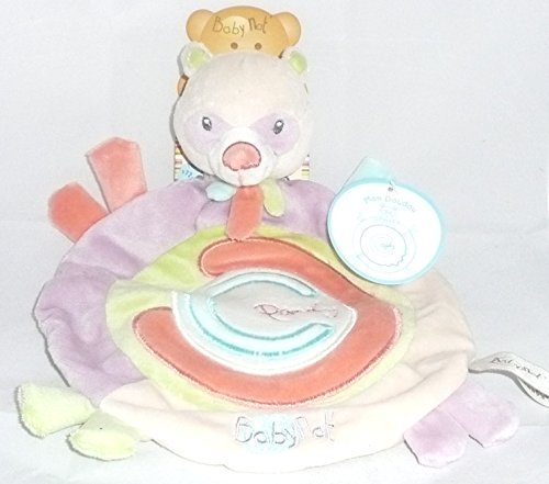 Baby'Nat - Peluches et Doudous - Pandy le panda - Mon doudou plat & rond Pandy - Coloris : pastel - BN889 - Bébé : Mixte