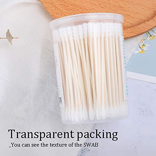 Balight Baby Care Bastoncillo de algodón de doble uso Nariz del oído del bebé Navel Clean Thin Shaft Sanitary Cotton Stick 200 Sticks 200 pcs