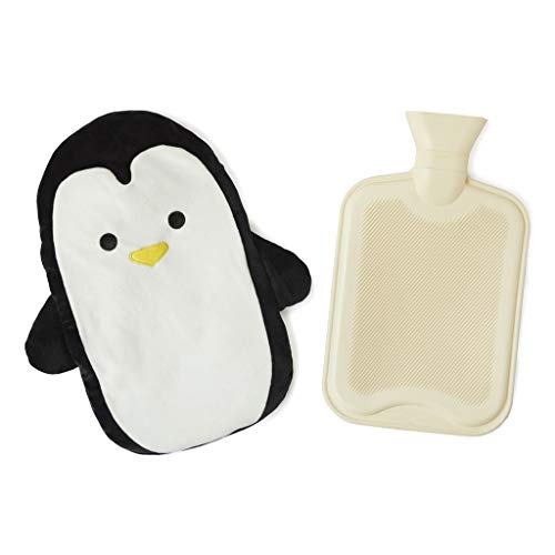 Balvi Bolsa Agua Caliente Pingu Color Negro Botella de Agua Caliente con Cubierta Suave en Forma de p