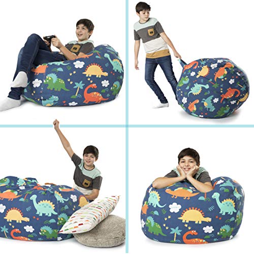 BANBALOO- Bolsa Puff XXL para guardar juguetes de peluche-Saco almacenamiento para cojines y mantas convertible en sillón para niños- Organizador infantil.