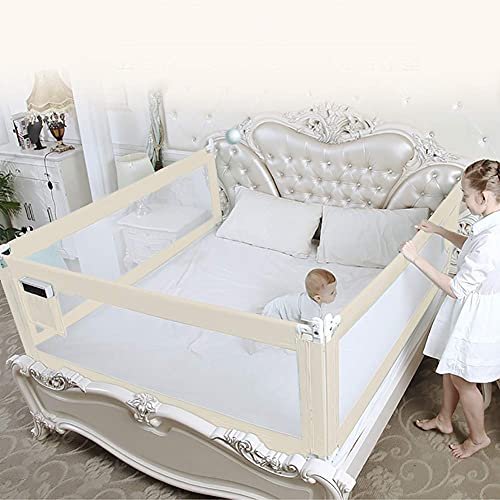 Barandilla Cama Niño, Barrera Seguridad Niños Cama Barra Cama Bebe 150 cm Protección contra Caídas Cama con Somier Rejilla de Protección de Cama Ajustable Portátil