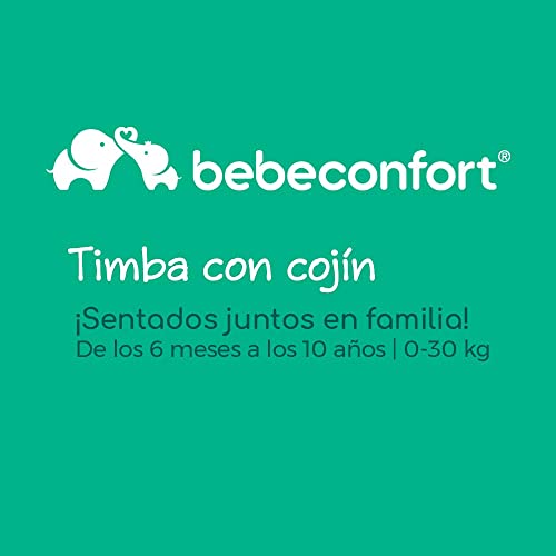 Bebe Confort Timba con cojín, Trona para bebés con bandeja extraíble, Silla de altura regulable crece con el niño 6 meses - 10 años, hasta 30 kg, color Deep Black & Geometric cojin