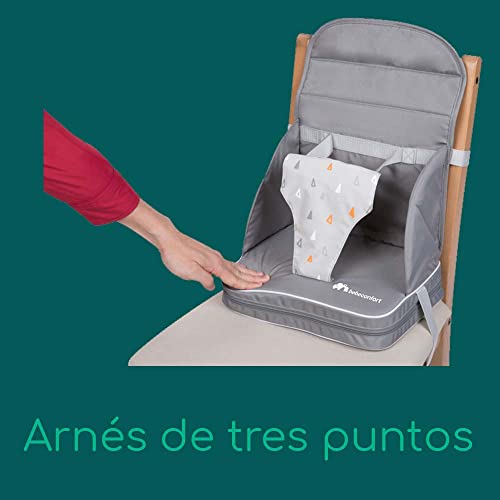 Bebe Confort Travel Booster Trona de viaje portátil, Asiento elevador blando y acolchado, para bebés de 6 meses a 3 años (15 kg), color Warm Gray (Multi)